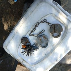 Vintage Railroad Locks And Some Old Keys