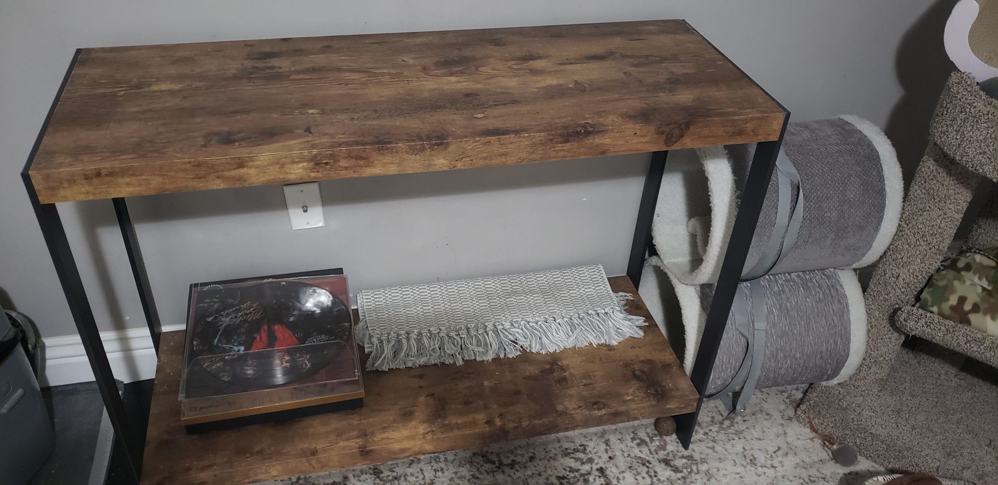 Metal and wood look side table, tv table, sofa table
