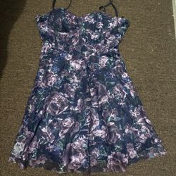 Purple and Blue Floral Dress