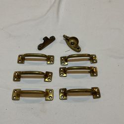 Vintage Solid Brass, Window, Or Drawer Handles