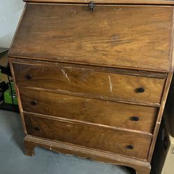 Antique Vintage Secretary Solid Wood Old Drop Leaf Writing Desk Hutch Project