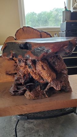 Walnut burl end table