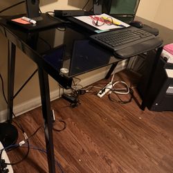 Black Glass Work Desk