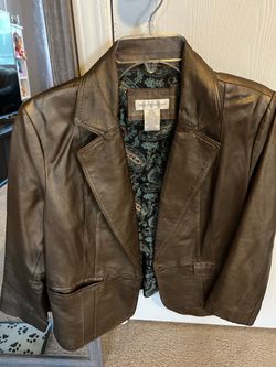 Vintage Womens Leather Jacket Size L Large