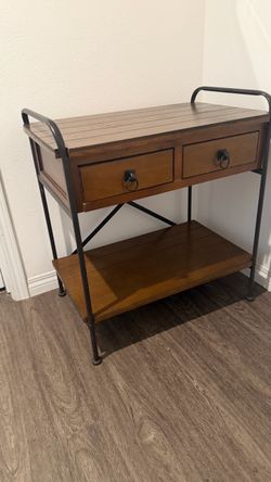 Industrial Wood and Metal Console Table