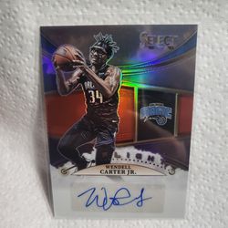 2022-23 Panini Select In Flight Signatures Red Prizm #70/99 Wendell Carter Jr