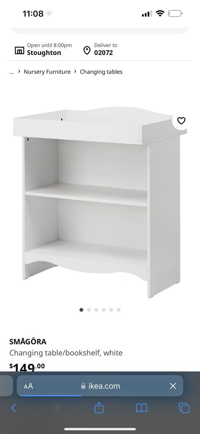 White Changing station With Shelves 