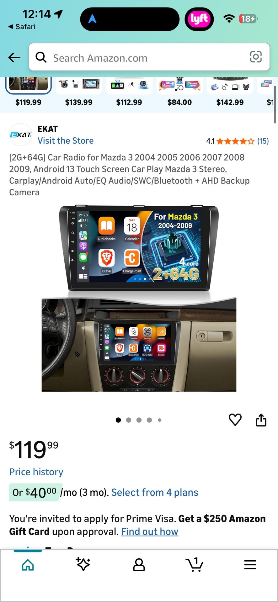 [2G+ 64G] Car Radio for Mazda 3 2004 2005 2006 2007 2008 2009, Android 13 Touch Screen Car Play Mazda 3 Stereo, Carplay/Android Auto/EQ Audio/SWC/Blue