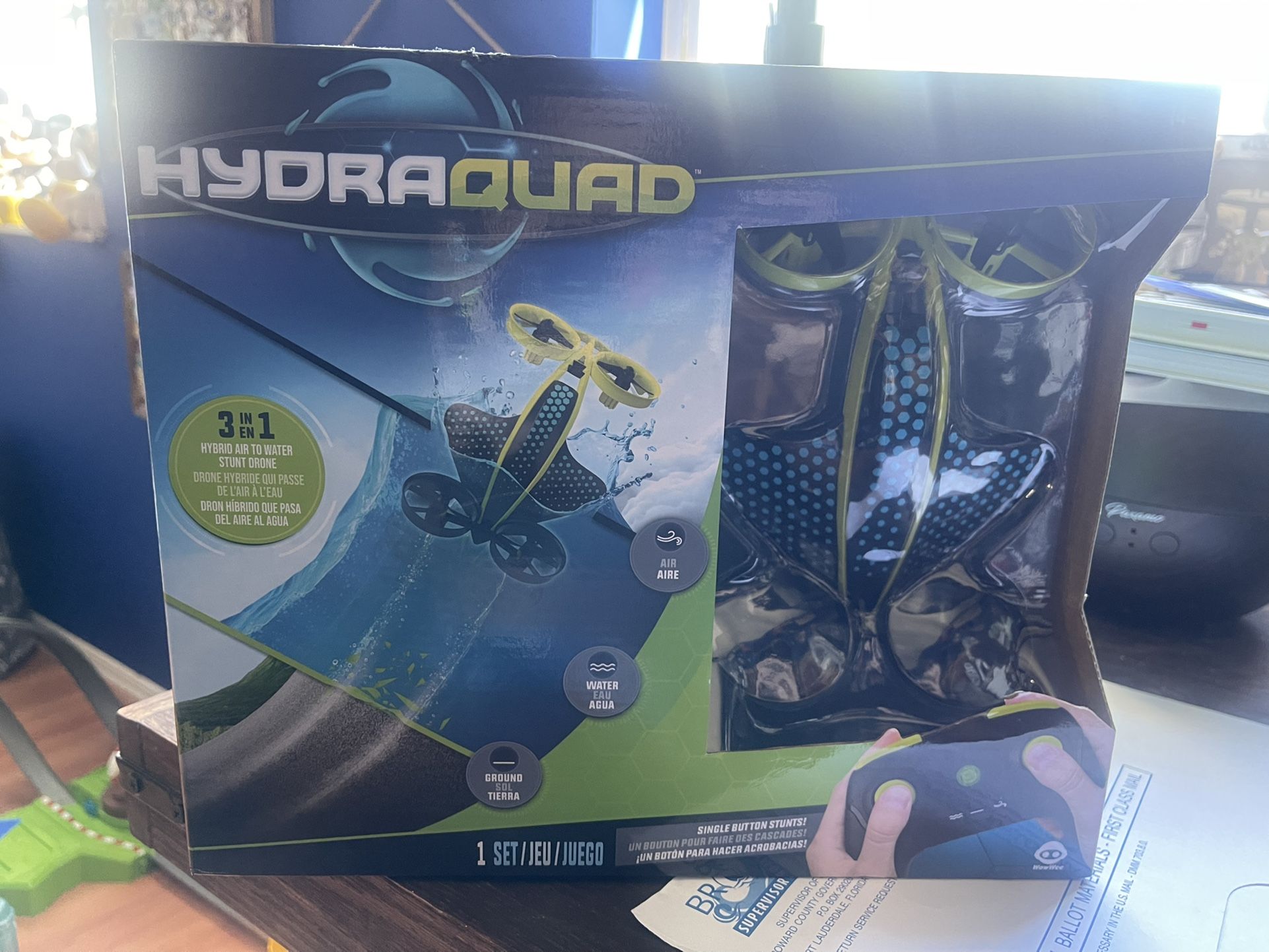 WowWee HydraQuad 3-in-1 Hybrid Air to Water Stunt Drone – Remote Control Toy for Kids