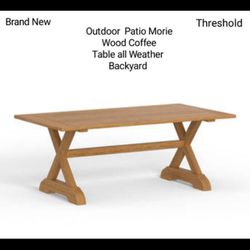 Brand New Threshold outdoor patio  Morie Wood Coffee Table 