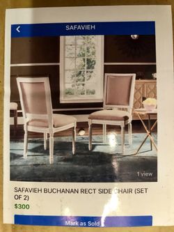 🇺🇸 Brand New Set of Two Safavieh Buchanan Side Chairs