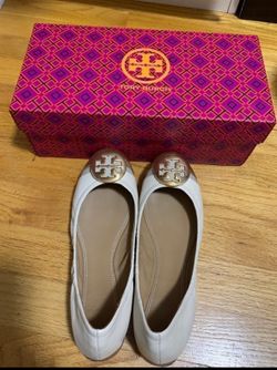 TORY BURCH Minnie Cap-toe Leather Ballet Last one