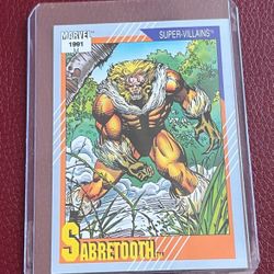 1991 Marvel Universe Super Villains Comic Trading Card #56 Sabretooth RJS