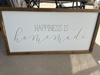 Wall Art Rustic Modern Farmhouse White Script Wood Frame Large