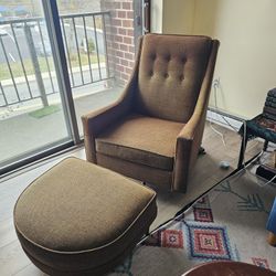 Mid Century Chair And Ottoman 