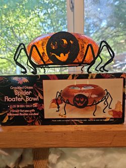 Glass spider floater bowl