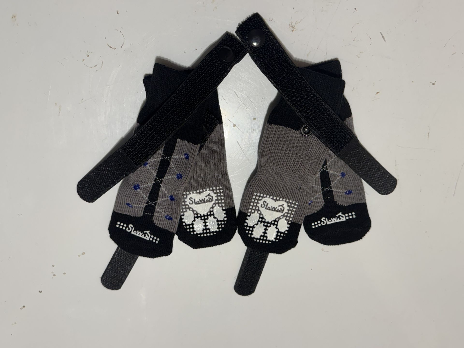 Doggie No Slip Socks Double Sided. Set of 4. Black and Brand new