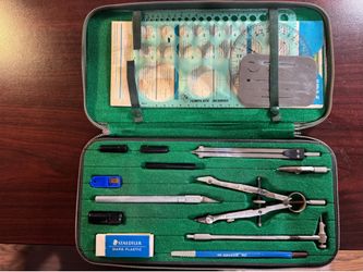 Vintage Drafting Set from the 1960’s - 17 pieces plus case