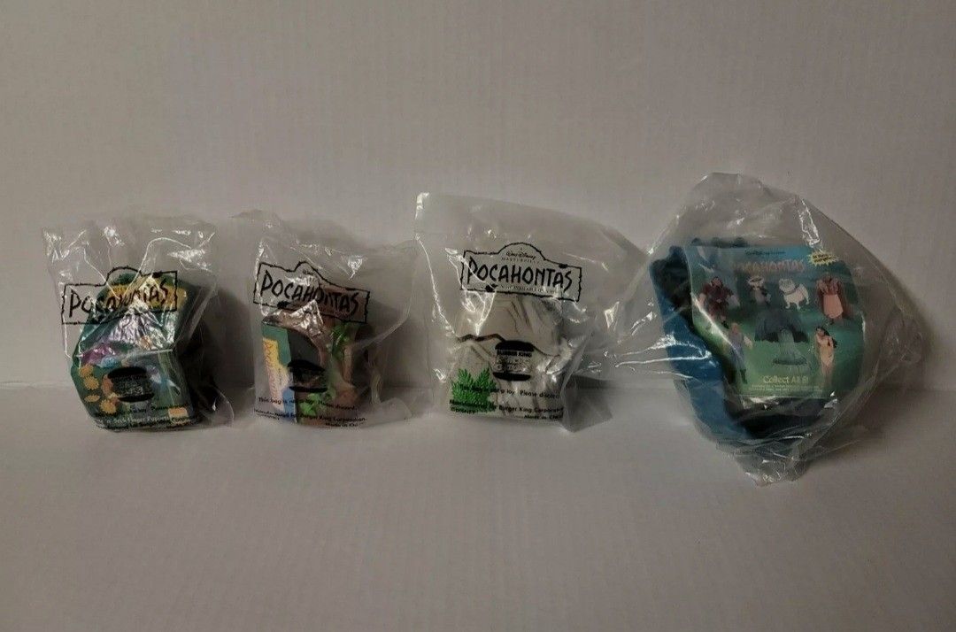 Lot Of 4 Disney Pocahontas Burger King 90s Toys Brand New!