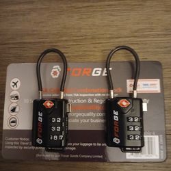 TWO  LUGGAGE COMBINATION LOCKS FORGE