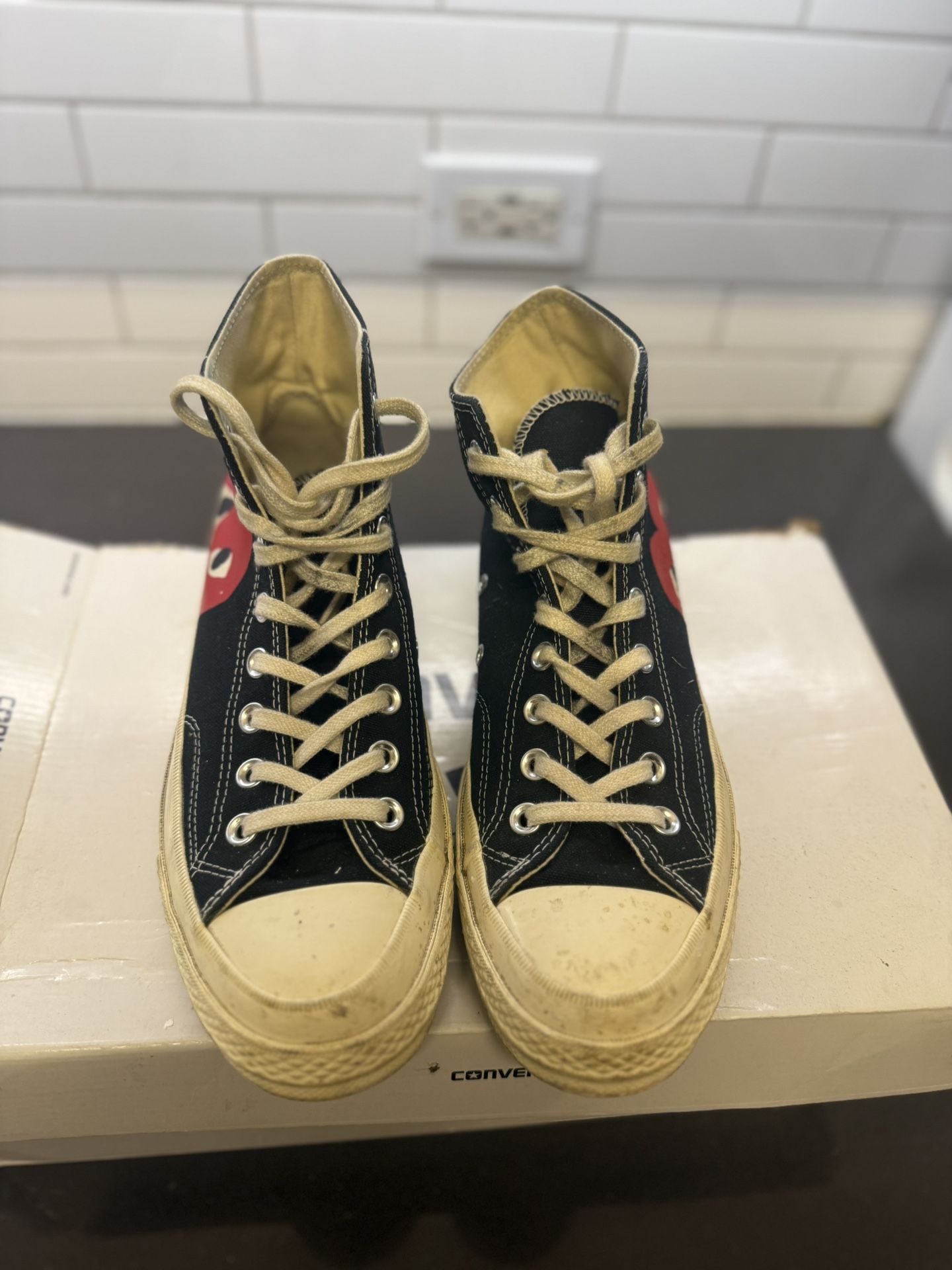 Size 7 - Converse Chuck Taylor All Star High x Comme des Garcons Play 2015