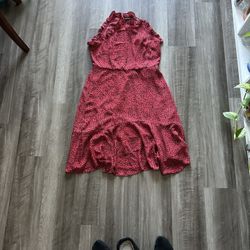 Red Leopard Print Dress