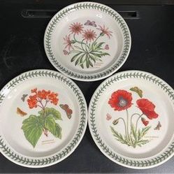 Portmeirion Botanic Garden SALAD PLATE Made in England set of 3  8.5 in 