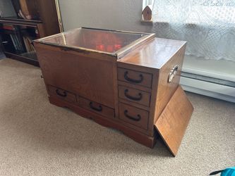 japanese keyaki hibachi side/coffee table