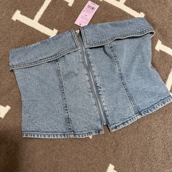 Wild Fable Denim Corset Top