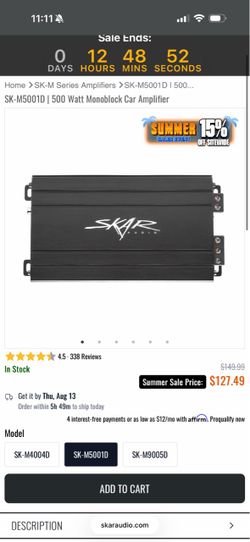 Skar audio 500 watt monoblock car amp