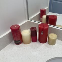 Various candle pillars -5 count