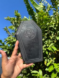 Black Killstar Coffin Shaped Zipper Wallet