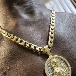 I Deliver I Ship 14k Gold Plated Chain And Pendant