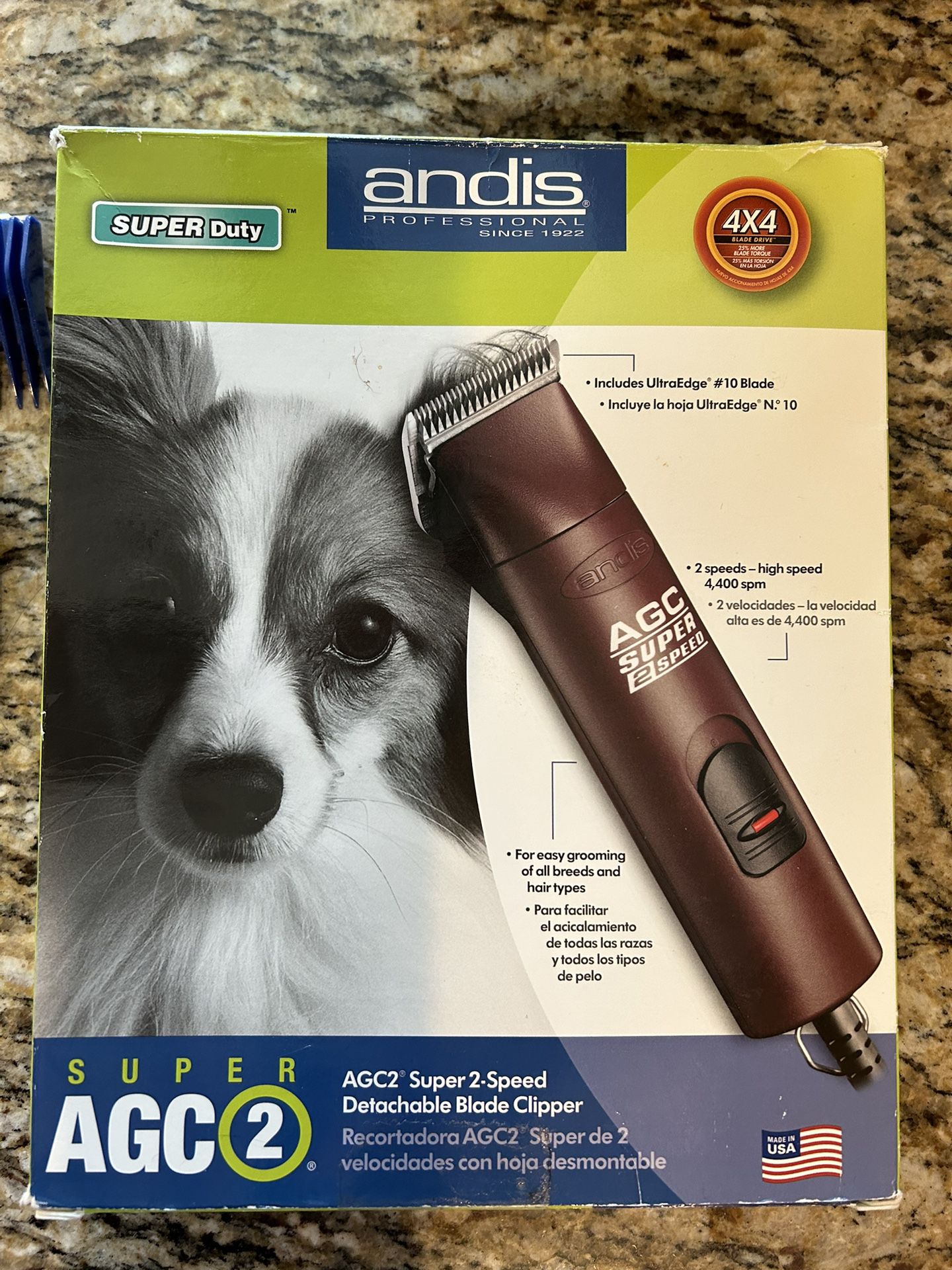Andis 23280 ProClip Super 2-Speed Detachable Blade Clipper, Professional Dog /Animal Grooming