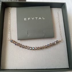925 Silver Necklace With Crystals