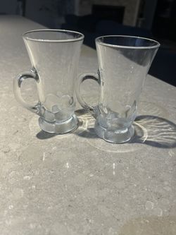 Glass coffee 2 cups Can be used for cold and hot drinks  New condition  Made in Japan 