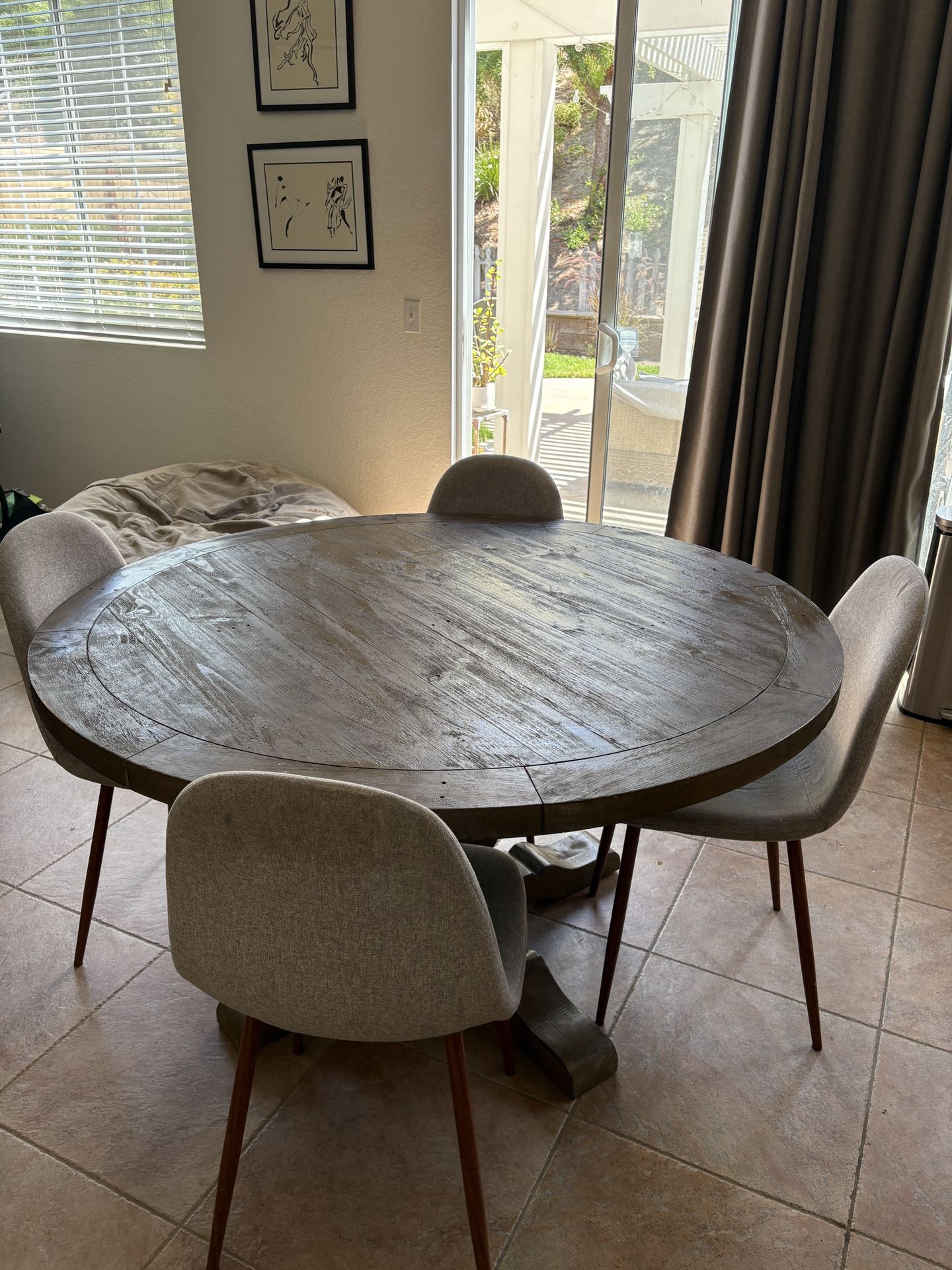 Antique Mid-century Dining Table And Chairs