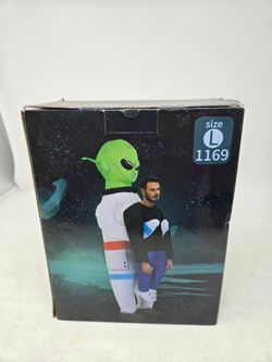 Inflatable Martian Costume Halloween Aliens Cosplay Funny Unisex, Black, L
