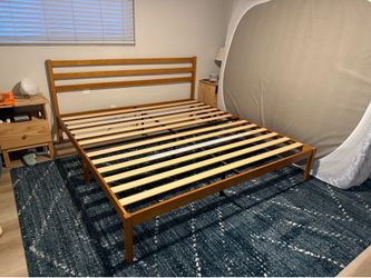 King size bamboo platform bed frame