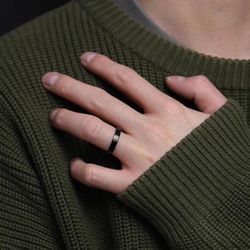 Titanium steel ring light luxury niche trend