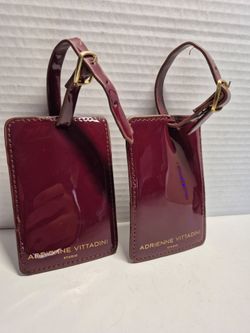 Maroon luggage tags