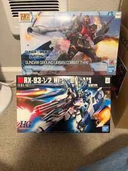 Bandai HG Gundam Ground Urban Combat Type & RX-93-v2 Hi-Nu Gundam Model Kits