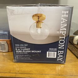 Never Opened Bulb Glass Light Fixture 