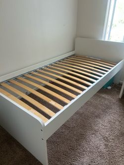 White Ikea Twin Bed + mattress