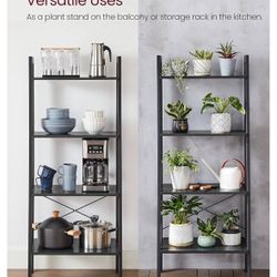 Bookshelf 4 Shelves-blk/grey