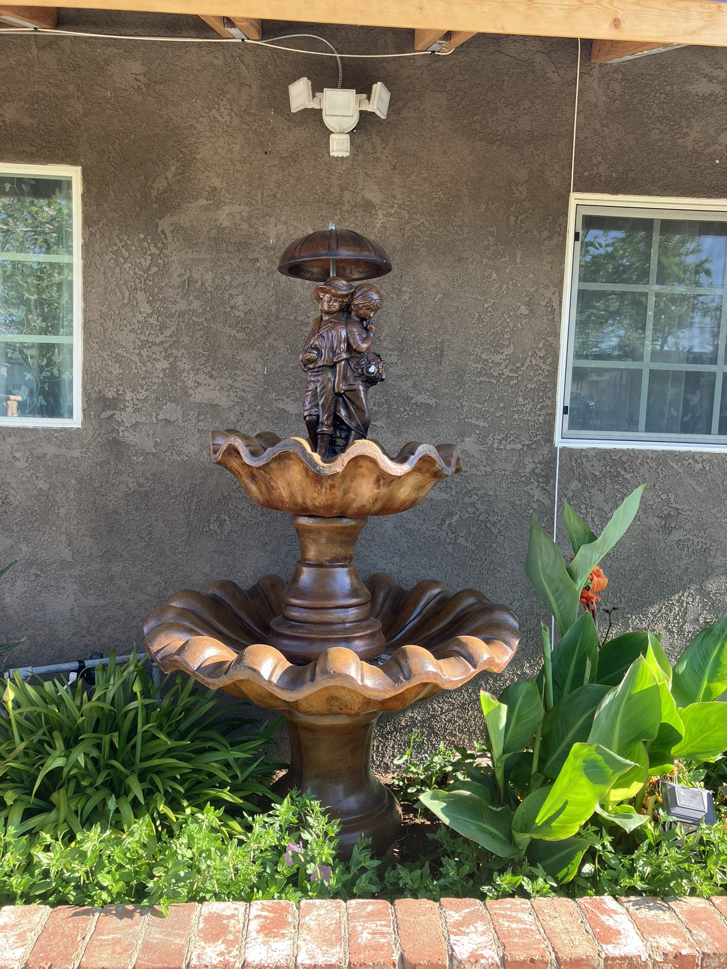 Three Tier Extra Large All Concrete Water Fountain 