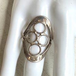 Vintage Sterling Silver Modernist Openwork Ring