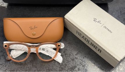Ray-Ban Meta Headliner Gen 2 RW4013 Matte Peach Smart Glasses w/ Case Open Box