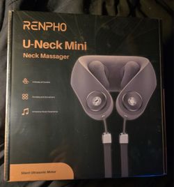 Portable neck massager with music and voice control