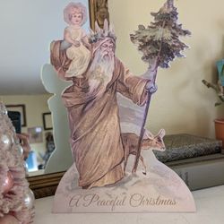 Vintage Father Christmas Print "Dummy Board" Cutout  - NEW